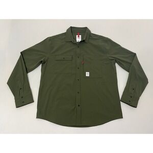 Topo Designs Breaker Shirt / Jacket‎ Olive Green Water Repellant Large